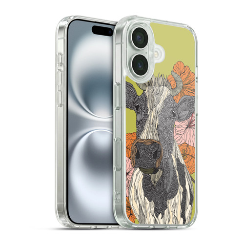 Valentina Animals And Floral Cow Soft Gel Case for Apple iPhone 16 & MagSafe