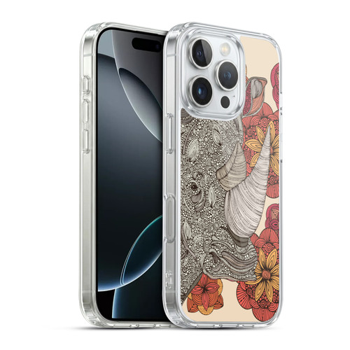 Valentina Animals And Floral Rhinoceros Soft Gel Case for Apple iPhone 16 Pro & MagSafe