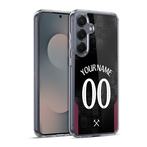 Custom Customised Personalised West Ham United FC 2024/25 Kit Away Soft Gel Case for Samsung Galaxy S25+ & MagSafe