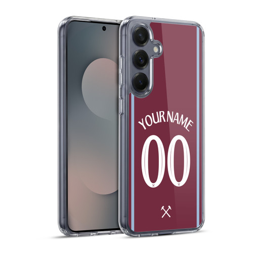Custom Customised Personalised West Ham United FC 2024/25 Kit Home Soft Gel Case for Samsung Galaxy S25+ & MagSafe