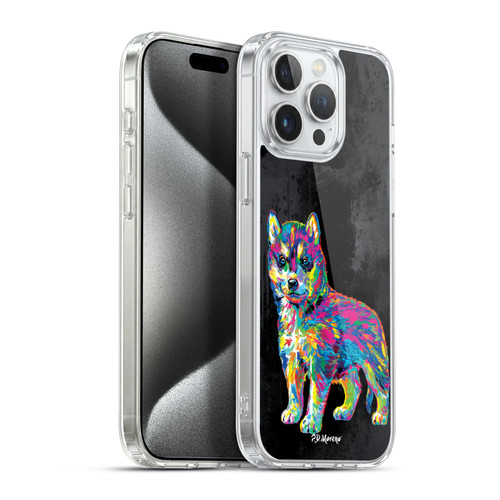P.D. Moreno Christmas Animal Pop Colors Husky Soft Gel Case for Apple iPhone 15 Pro Max & MagSafe