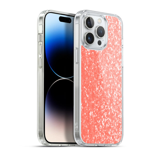 PLdesign Sparkly Coral Light Coral Orange Soft Gel Case for Apple iPhone 13 Pro Max & MagSafe
