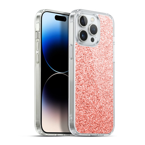 PLdesign Sparkly Coral Light Pink Soft Gel Case for Apple iPhone 13 Pro Max & MagSafe