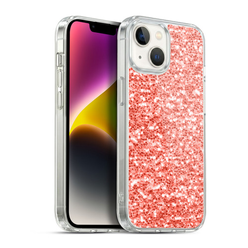 PLdesign Sparkly Coral Coral Sparkle Soft Gel Case for Apple iPhone 14