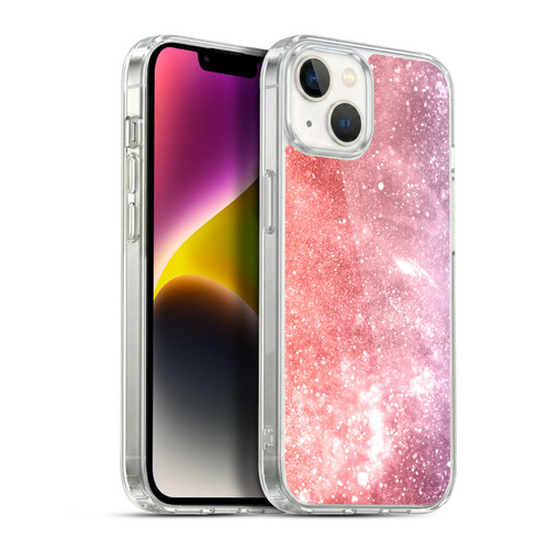 PLdesign Sparkly Coral Coral Abstract Galaxy Soft Gel Case for Apple iPhone 14 Plus & MagSafe