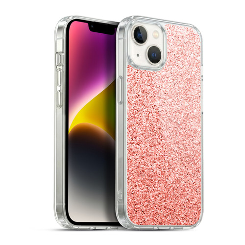 PLdesign Sparkly Coral Light Pink Soft Gel Case for Apple iPhone 14 Plus & MagSafe