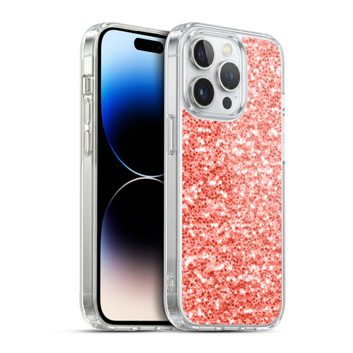 PLdesign Sparkly Coral Coral Sparkle Soft Gel Case for Apple iPhone 14 Pro & MagSafe