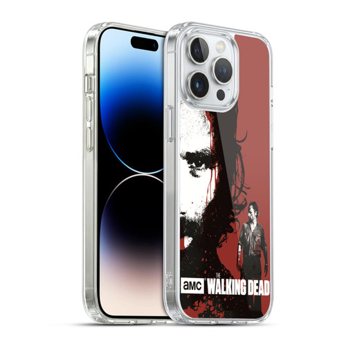 AMC The Walking Dead Gore Bloody Face Rick Soft Gel Case for Apple iPhone 14 Pro Max & MagSafe