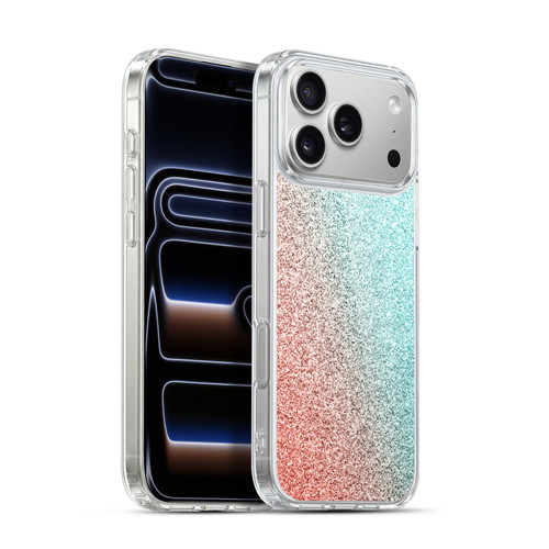 PLdesign Sparkly Coral Coral Pink Viridian Green Soft Gel Case for Apple iPhone 17 Pro Max