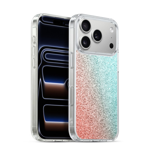 PLdesign Sparkly Coral Coral Pink Viridian Green Soft Gel Case for Apple iPhone 17 Pro