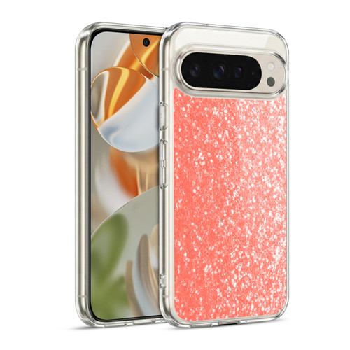 PLdesign Sparkly Coral Light Coral Orange Soft Gel Case for Google Pixel 9 / Pixel 9 Pro