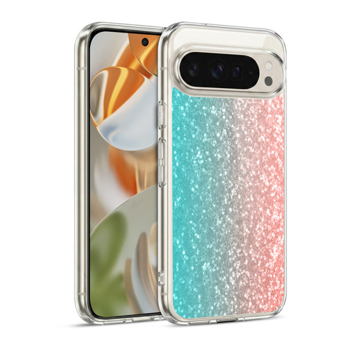 PLdesign Sparkly Coral Living Coral Ombre Soft Gel Case for Google Pixel 9 / Pixel 9 Pro