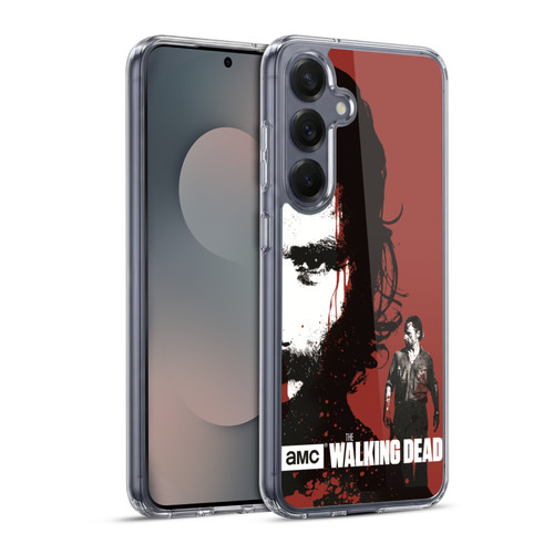 AMC The Walking Dead Gore Bloody Face Rick Soft Gel Case for Samsung Galaxy S25+ & MagSafe