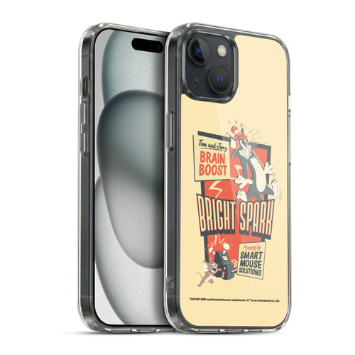 Tom and Jerry Retro Bright Spark Soft Gel Case for Apple iPhone 15 Plus & MagSafe