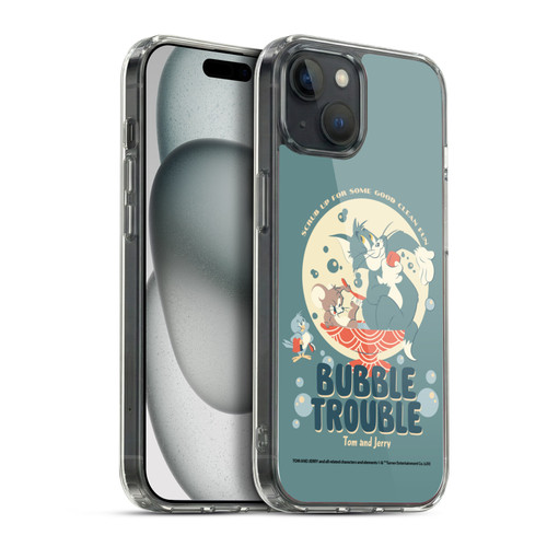 Tom and Jerry Retro Bubble Trouble Soft Gel Case for Apple iPhone 15 Plus & MagSafe