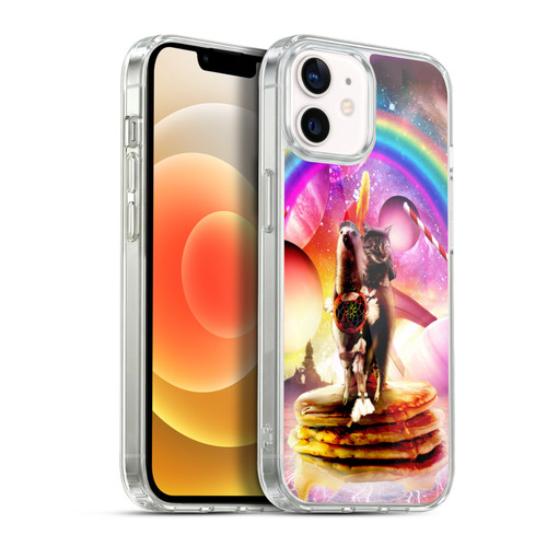 Random Galaxy Space Llama Cat & Electric Pancakes Soft Gel Case for Apple iPhone 12 / iPhone 12 Pro & MagSafe