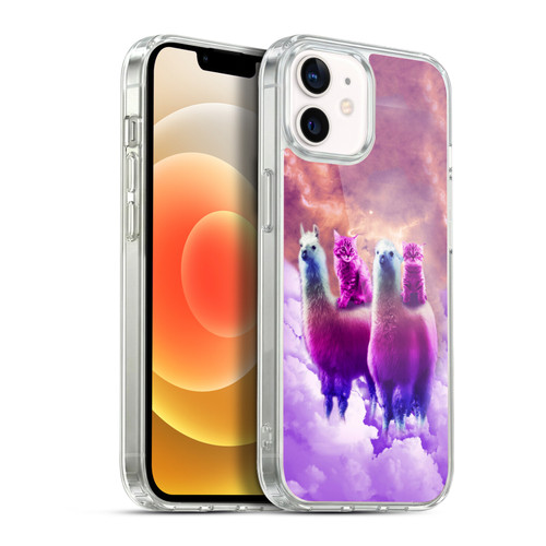 Random Galaxy Space Llama Galaxy Purple Cat Soft Gel Case for Apple iPhone 12 / iPhone 12 Pro & MagSafe