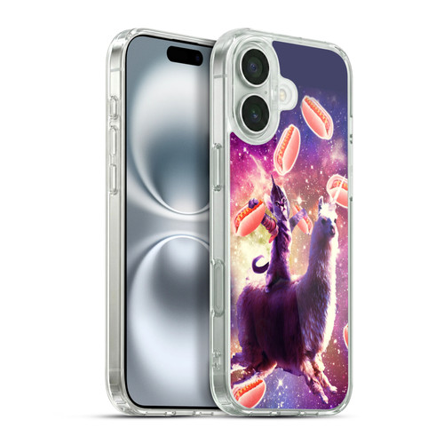 Random Galaxy Space Llama Hotdog Cat Warrior Soft Gel Case for Apple iPhone 16 Plus & MagSafe