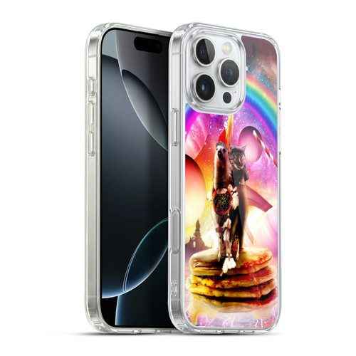 Random Galaxy Space Llama Cat & Electric Pancakes Soft Gel Case for Apple iPhone 16 Pro Max & MagSafe