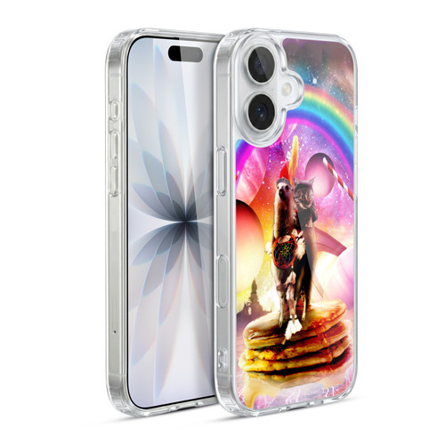 Random Galaxy Space Llama Cat & Electric Pancakes Soft Gel Case for Apple iPhone 17