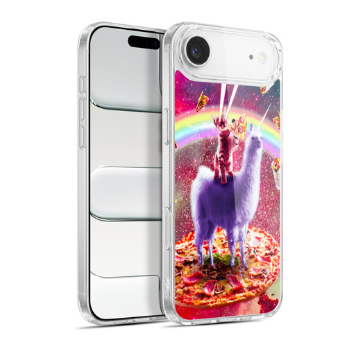 Random Galaxy Space Llama Rainbow Lazer Cat & Pizza Soft Gel Case for Apple iPhone 17 Air