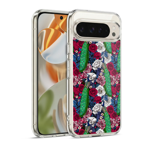 Katerina Kirilova Graphics Peacocks And Roses Soft Gel Case for Google Pixel 9 / Pixel 9 Pro