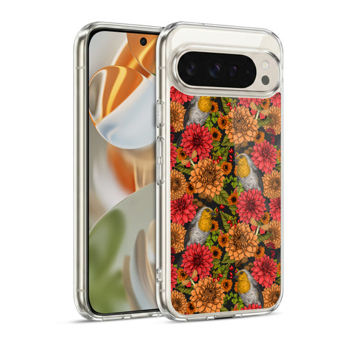 Katerina Kirilova Graphics Robins And Dahlias Soft Gel Case for Google Pixel 9 / Pixel 9 Pro