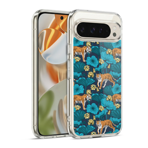 Katerina Kirilova Graphics Tigers In Lotus Pond Soft Gel Case for Google Pixel 9 / Pixel 9 Pro