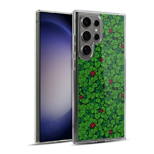 Katerina Kirilova Graphics The Lucky Clover Soft Gel Case for Samsung Galaxy S23 Ultra 5G & MagSafe