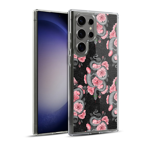 Katerina Kirilova Graphics Snakes And Roses Soft Gel Case for Samsung Galaxy S23 Ultra 5G & MagSafe