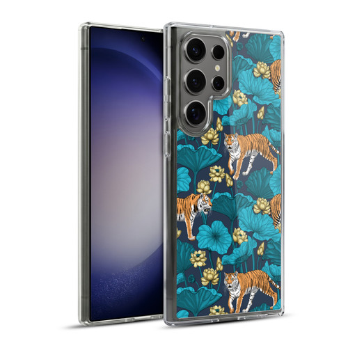 Katerina Kirilova Graphics Tigers In Lotus Pond Soft Gel Case for Samsung Galaxy S23 Ultra 5G & MagSafe