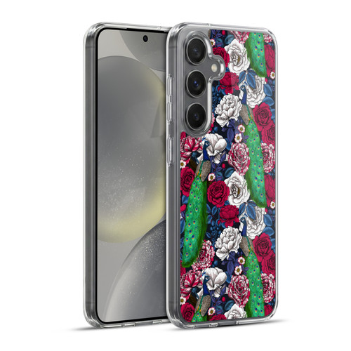 Katerina Kirilova Graphics Peacocks And Roses Soft Gel Case for Samsung Galaxy S24+ 5G & MagSafe
