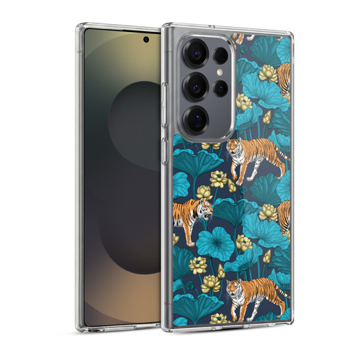 Katerina Kirilova Graphics Tigers In Lotus Pond Soft Gel Case for Samsung Galaxy S25 Ultra & MagSafe