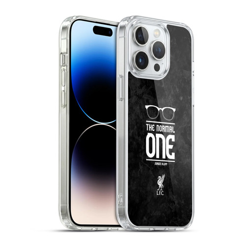 Liverpool Football Club Klopp Icons Glasses Grunge Black Soft Gel Case for Apple iPhone 14 Pro Max & MagSafe