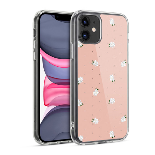 Anis Illustration Flower Pattern 2 Dots Soft Gel Case for Apple iPhone 11