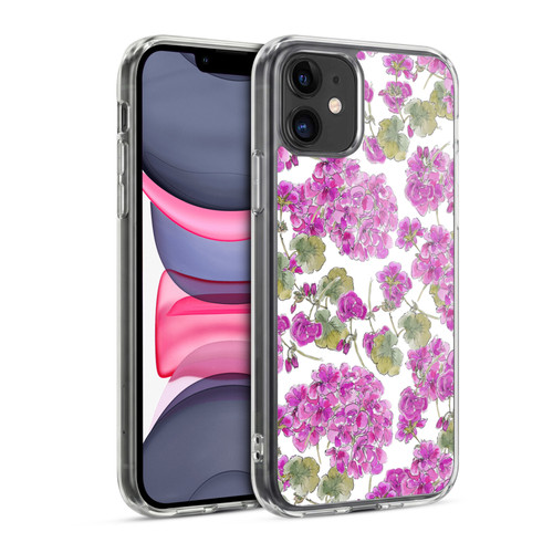 Anis Illustration Flower Pattern 2 Purple Soft Gel Case for Apple iPhone 11