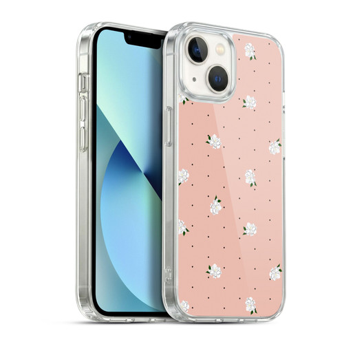Anis Illustration Flower Pattern 2 Dots Soft Gel Case for Apple iPhone 13