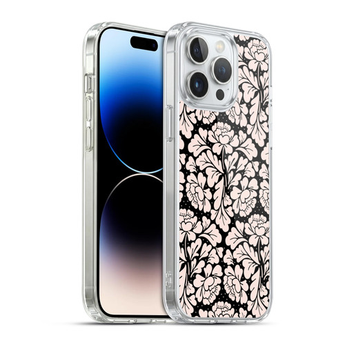 Anis Illustration Flower Pattern 2 Black 1 Soft Gel Case for Apple iPhone 14 Pro Max & MagSafe