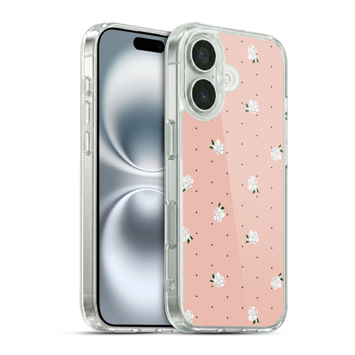 Anis Illustration Flower Pattern 2 Dots Soft Gel Case for Apple iPhone 16 & MagSafe