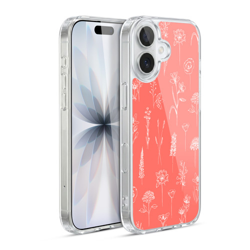 Anis Illustration Flower Pattern 2 Coral Soft Gel Case for Apple iPhone 17