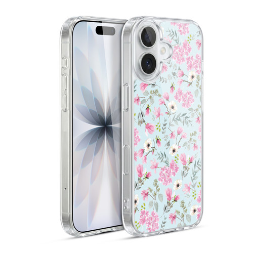 Anis Illustration Flower Pattern 2 Pink Soft Gel Case for Apple iPhone 17