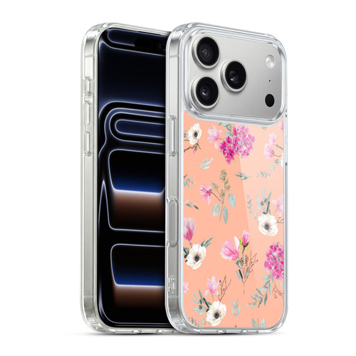 Anis Illustration Flower Pattern 2 Peach Soft Gel Case for Apple iPhone 17 Pro