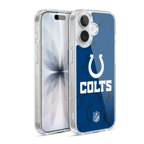 NFL Indianapolis Colts Graphics Coloured Marble Soft Gel Case for Apple iPhone 17