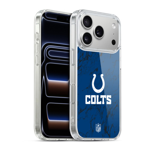 NFL Indianapolis Colts Graphics Coloured Marble Soft Gel Case for Apple iPhone 17 Pro