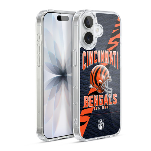 NFL Cincinnati Bengals Logo Art Football Stripes Soft Gel Case for Apple iPhone 17