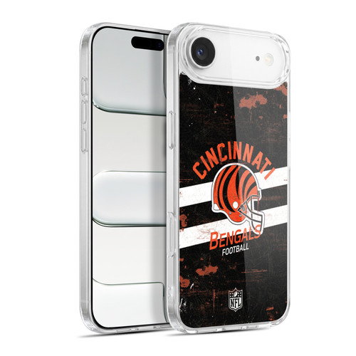 NFL Cincinnati Bengals Logo Art Helmet Distressed Soft Gel Case for Apple iPhone 17 Air