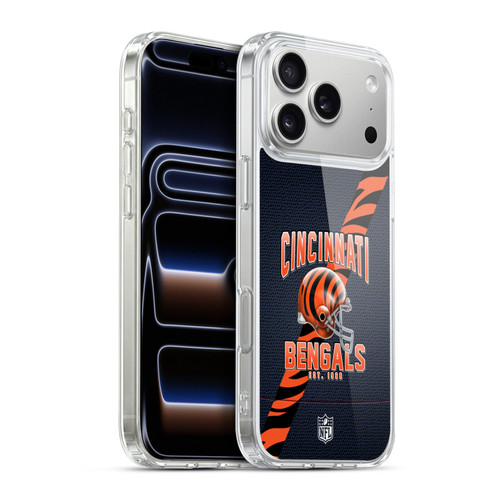 NFL Cincinnati Bengals Logo Art Football Stripes Soft Gel Case for Apple iPhone 17 Pro Max