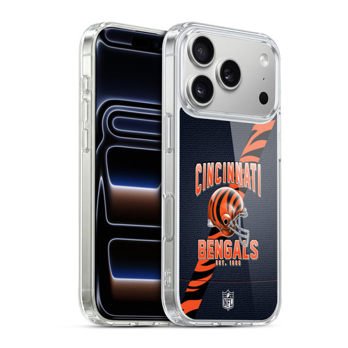 NFL Cincinnati Bengals Logo Art Football Stripes Soft Gel Case for Apple iPhone 17 Pro
