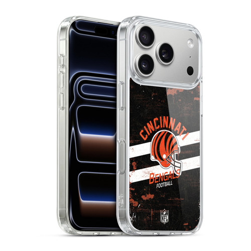 NFL Cincinnati Bengals Logo Art Helmet Distressed Soft Gel Case for Apple iPhone 17 Pro