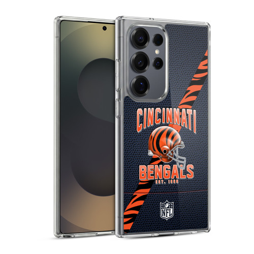 NFL Cincinnati Bengals Logo Art Football Stripes Soft Gel Case for Samsung Galaxy S25 Ultra & MagSafe